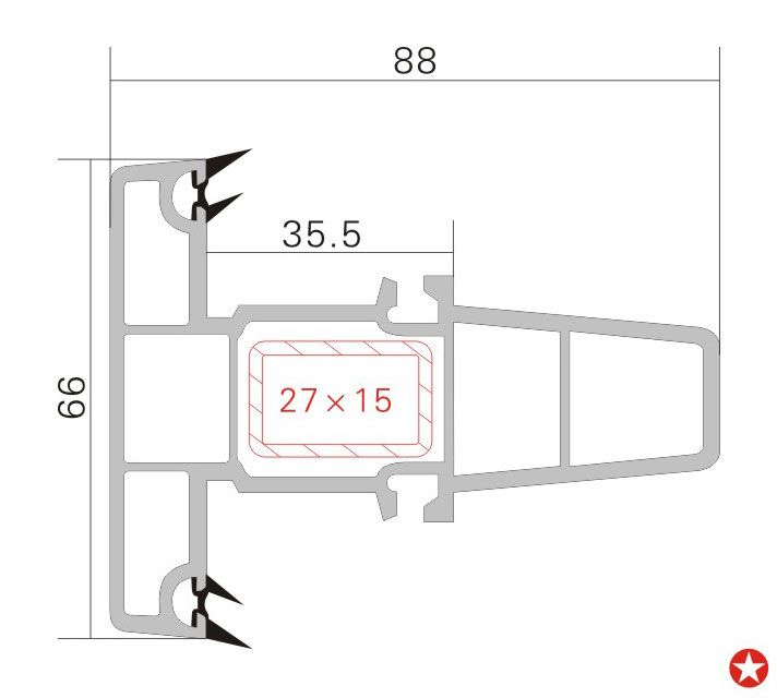 88固定框梃B